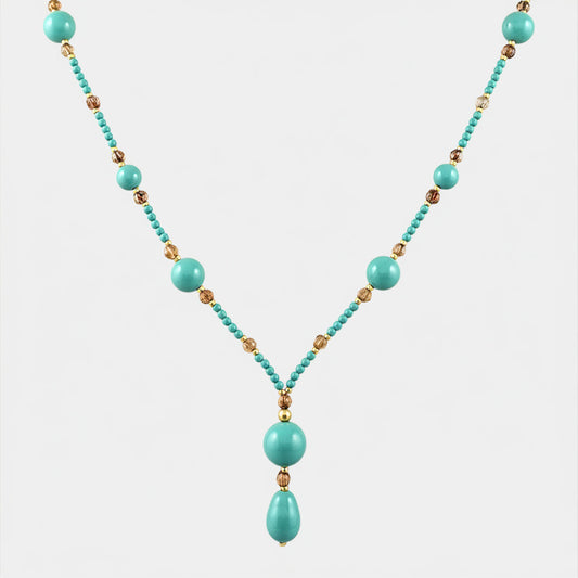Jade crystal pearl necklace