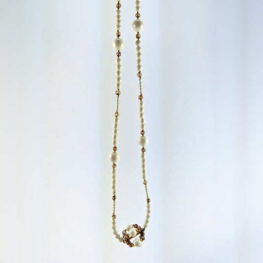 Ivory crystal pearl necklace