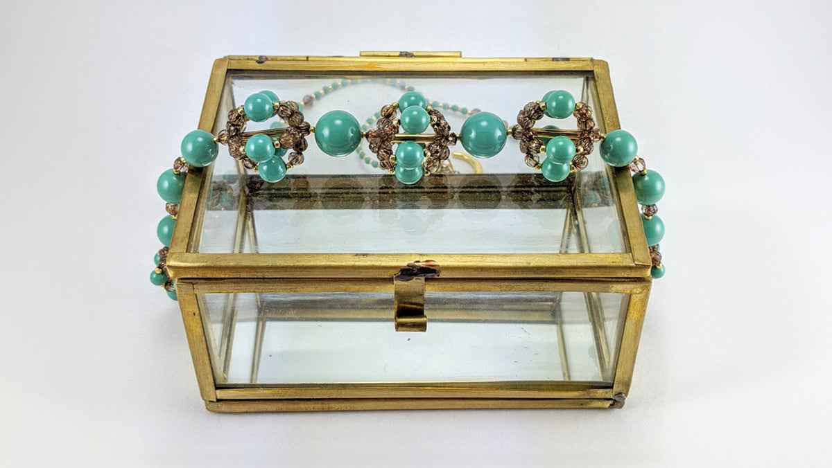 Jade crystal pearl necklace