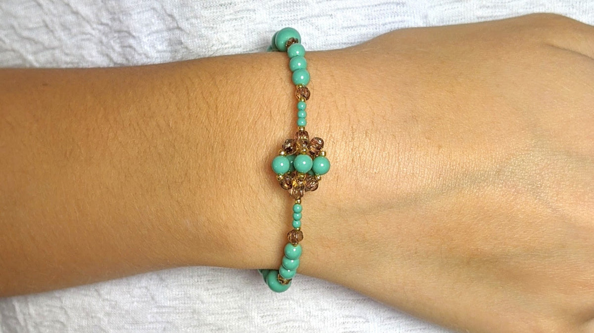 Jade crystal pearl bracelet