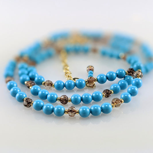 Turquoise blue crystal blue necklace