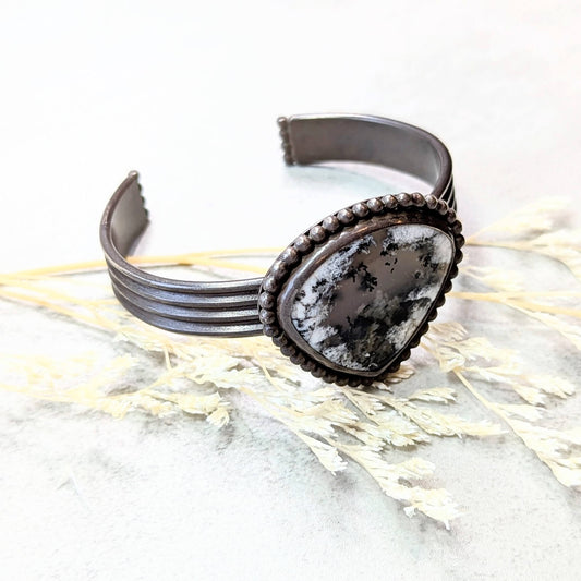 Dendritic Agate Silver Cuff