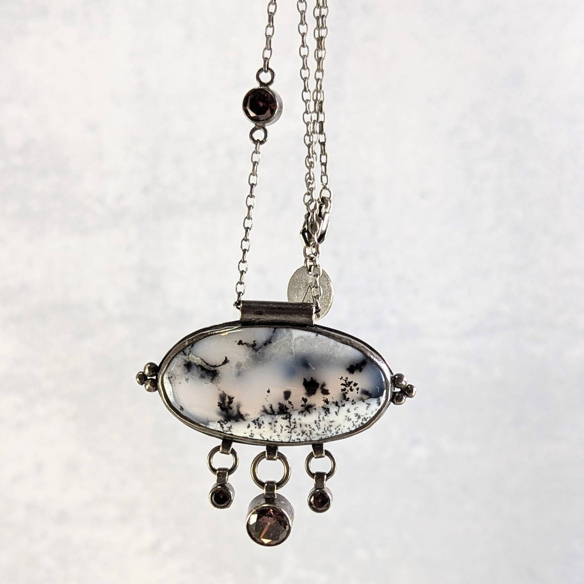 Dendritic Agate Necklace with umber Accents