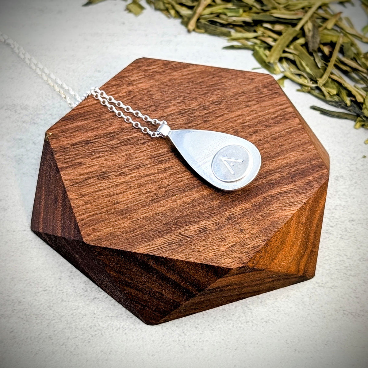 Purple Chalcedony silver pendant
