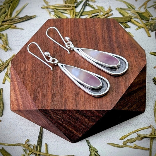 Purple Chalcedony silver earrings