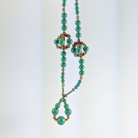 Jade crystal pearl necklace