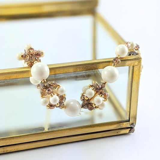 Ivory crystal pearl bracelet