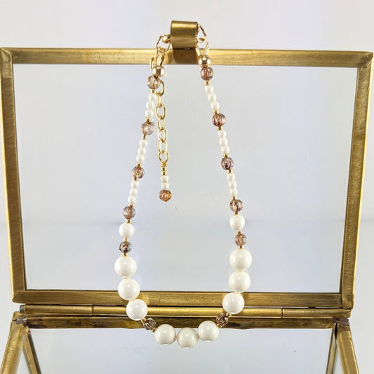Ivory crystal pearl bracelet