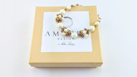 Ivory crystal pearl bracelet