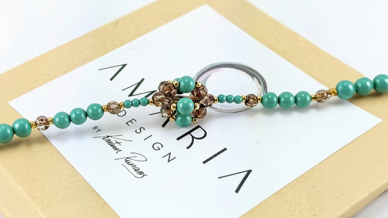 Jade crystal pearl bracelet