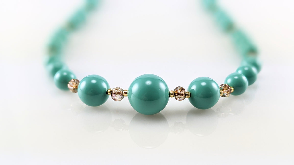 Jade crystal pearl necklace