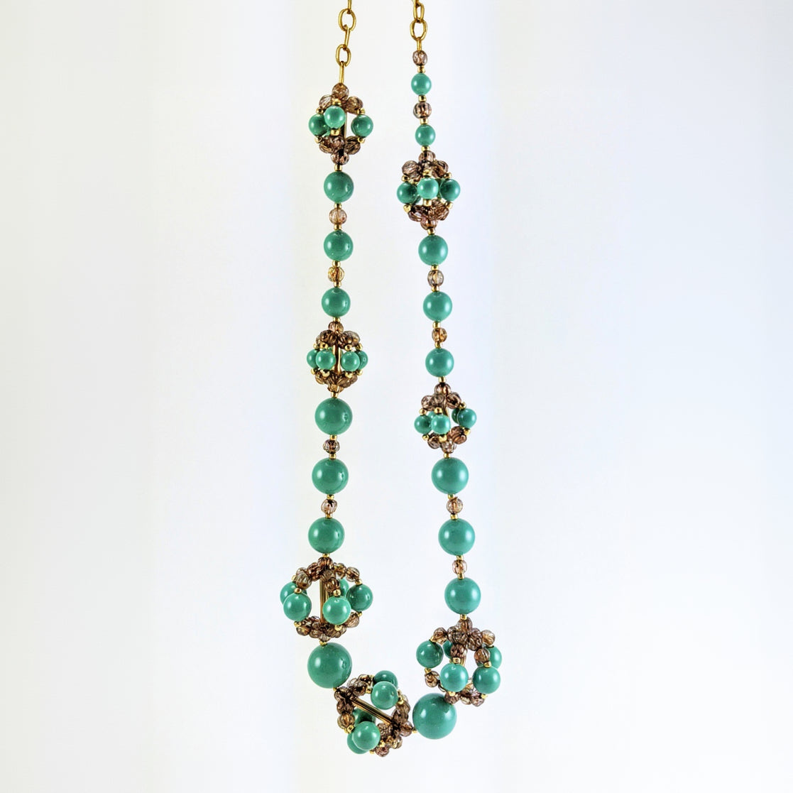 Jade crystal pearl necklace