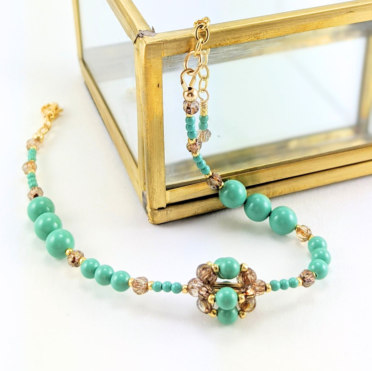 Jade crystal pearl bracelet