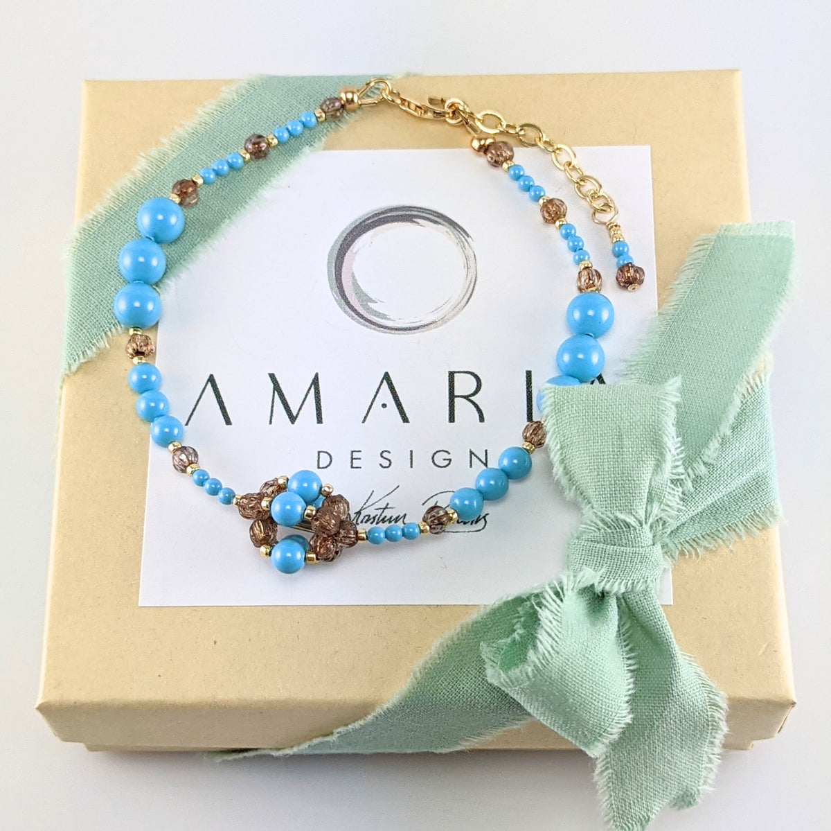 Turquoise blue crystal blue bracelet