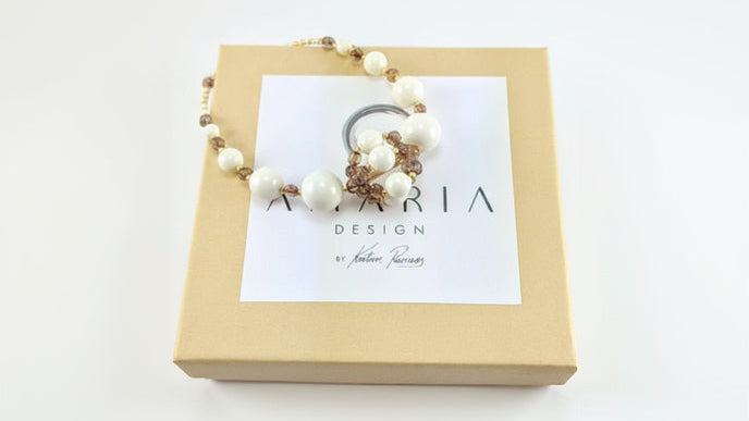 Ivory crystal pearl bracelet