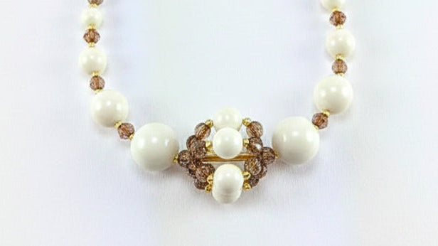 Ivory crystal pearl bracelet