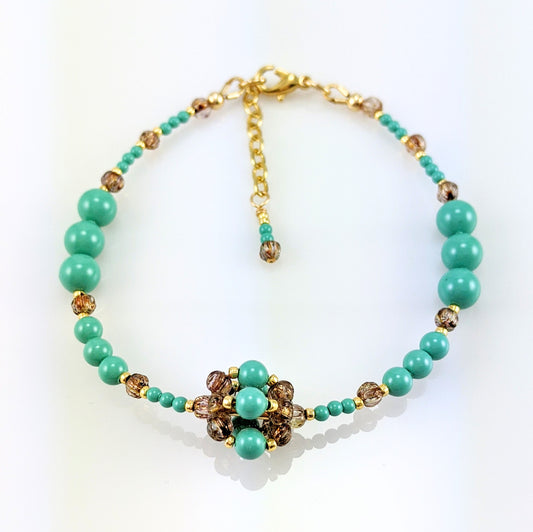 Jade crystal pearl bracelet