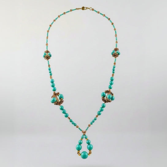 Jade crystal pearl necklace
