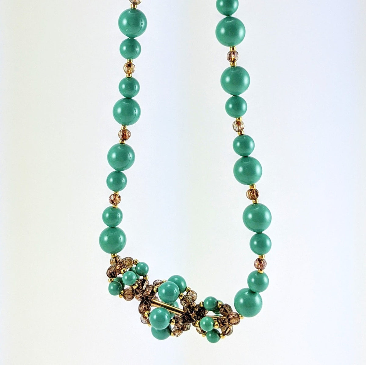 Jade crystal pearl necklace