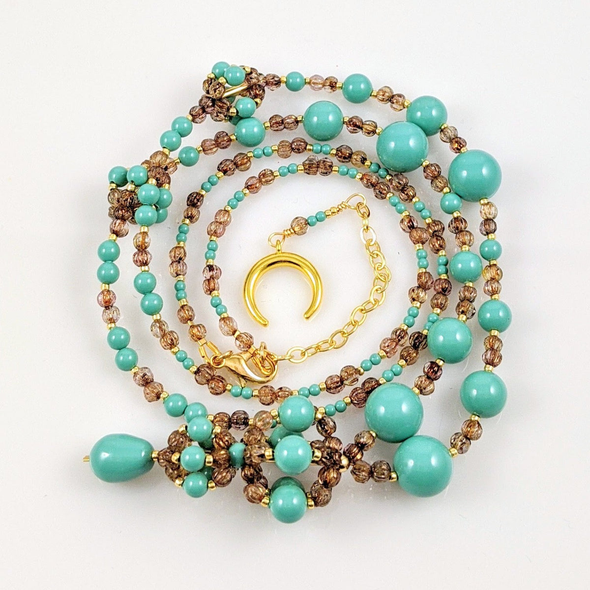 Jade crystal pearl necklace