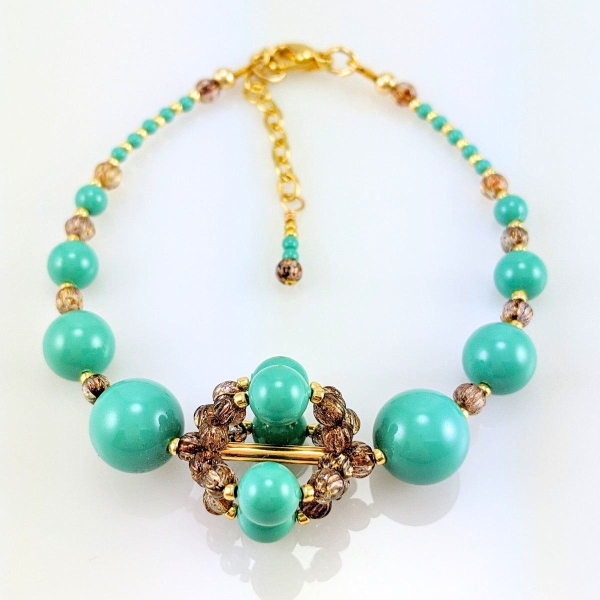 Jade crystal pearl bracelet