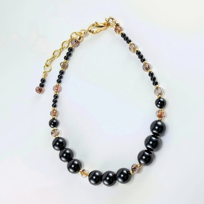 Mystic black crystal pearl bracelet