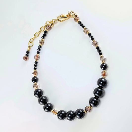 Mystic black crystal pearl bracelet