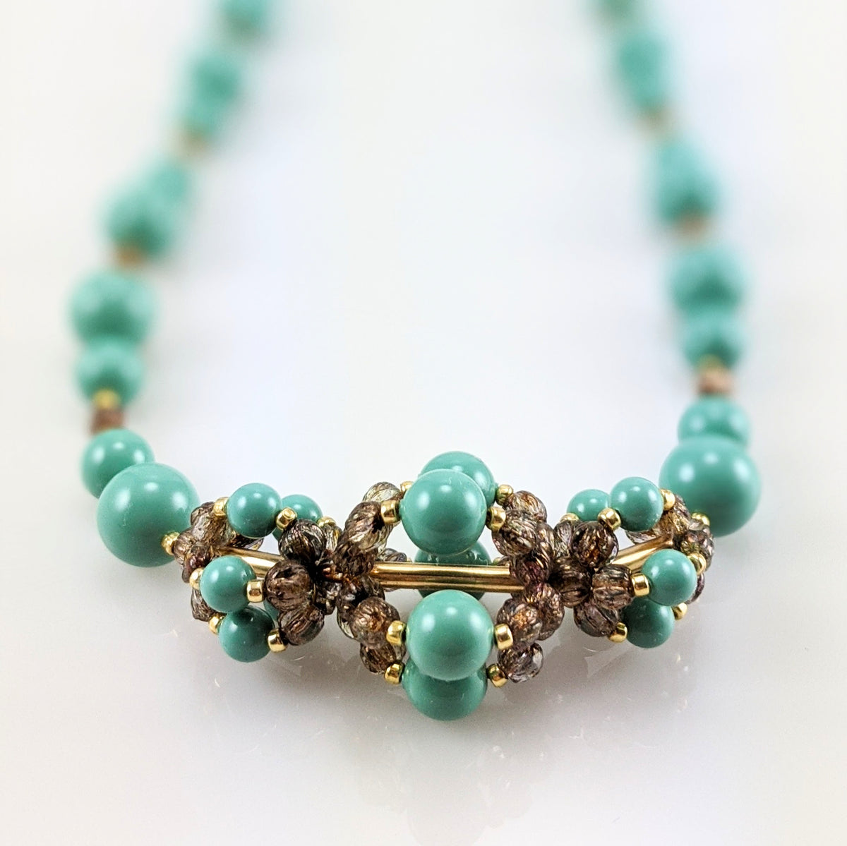 Jade crystal pearl necklace