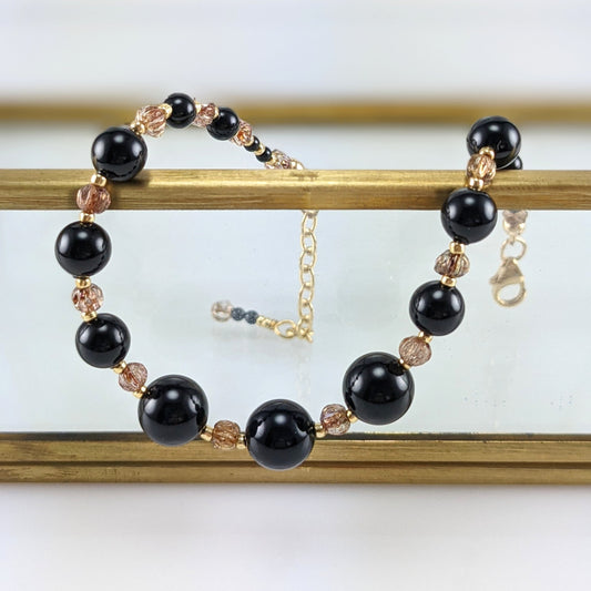 Mystic black crystal pearl bracelet