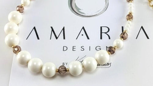 Ivory crystal pearl bracelet