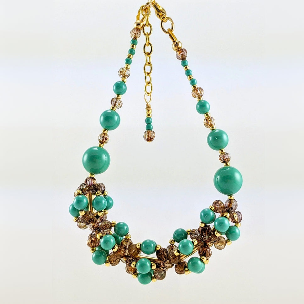 Jade crystal pearl bracelet