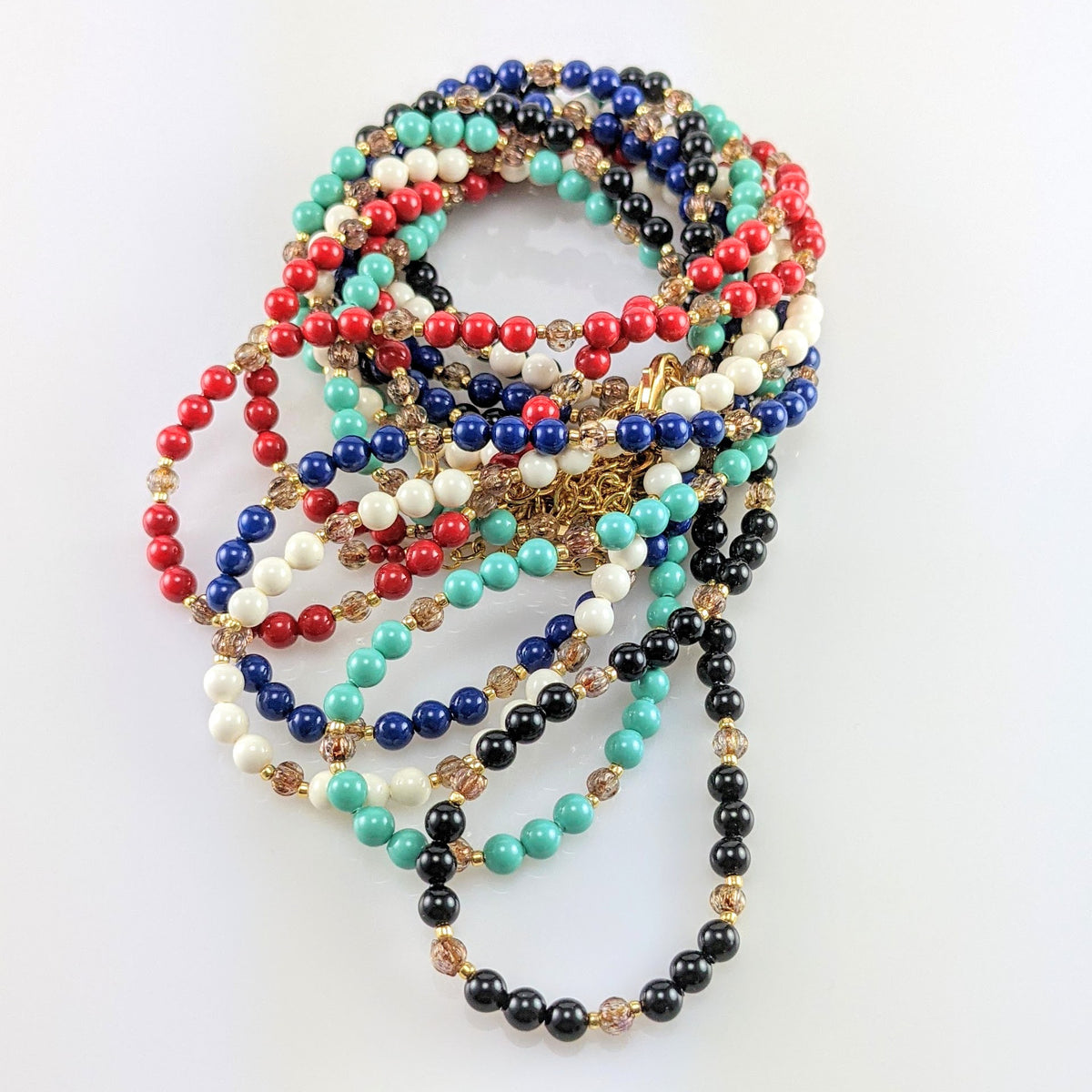 Jade crystal pearl necklace