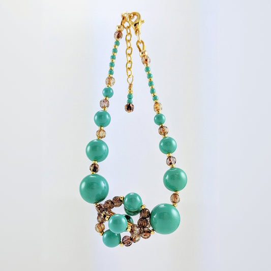 Jade crystal pearl bracelet
