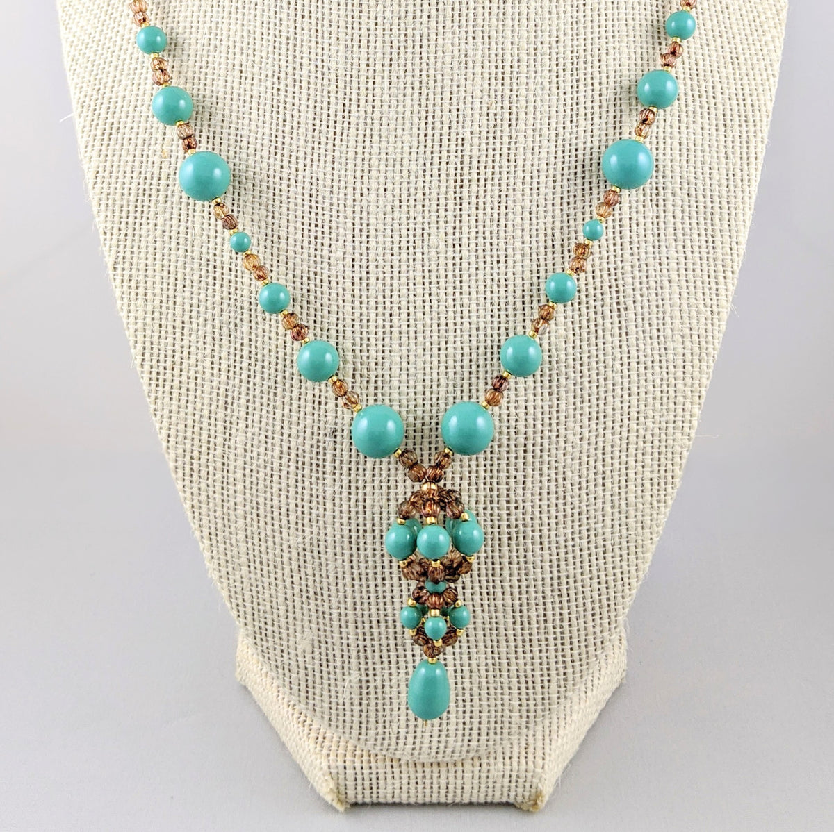 Jade crystal pearl necklace