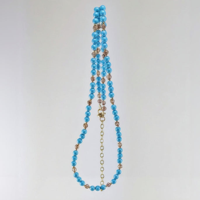 Turquoise blue crystal blue necklace