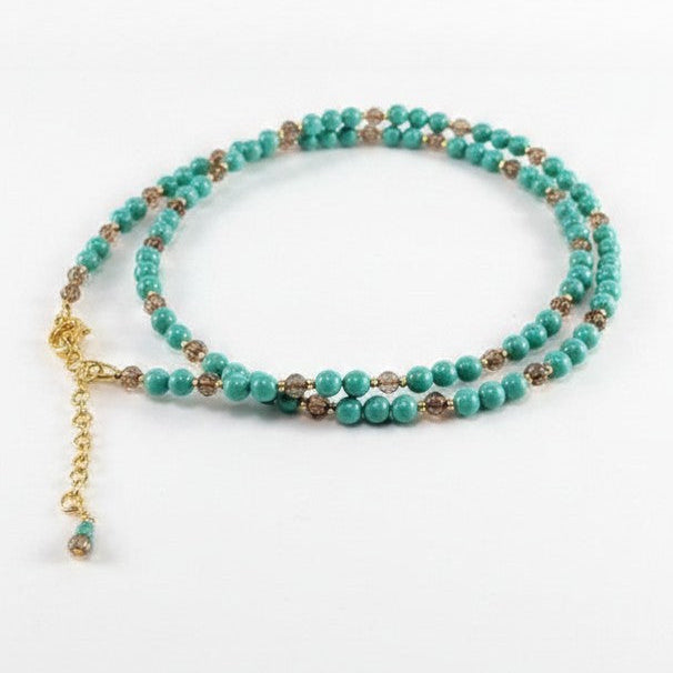 Jade crystal pearl necklace