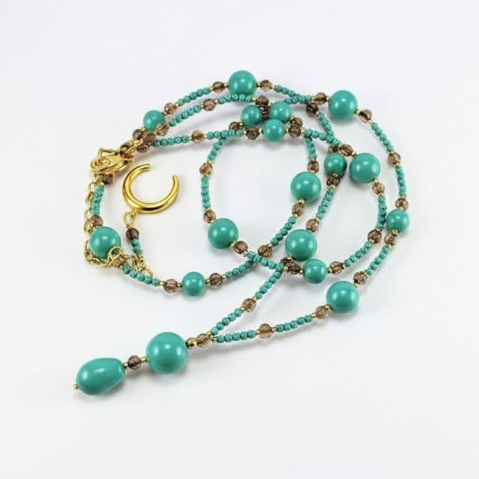 Jade crystal pearl necklace