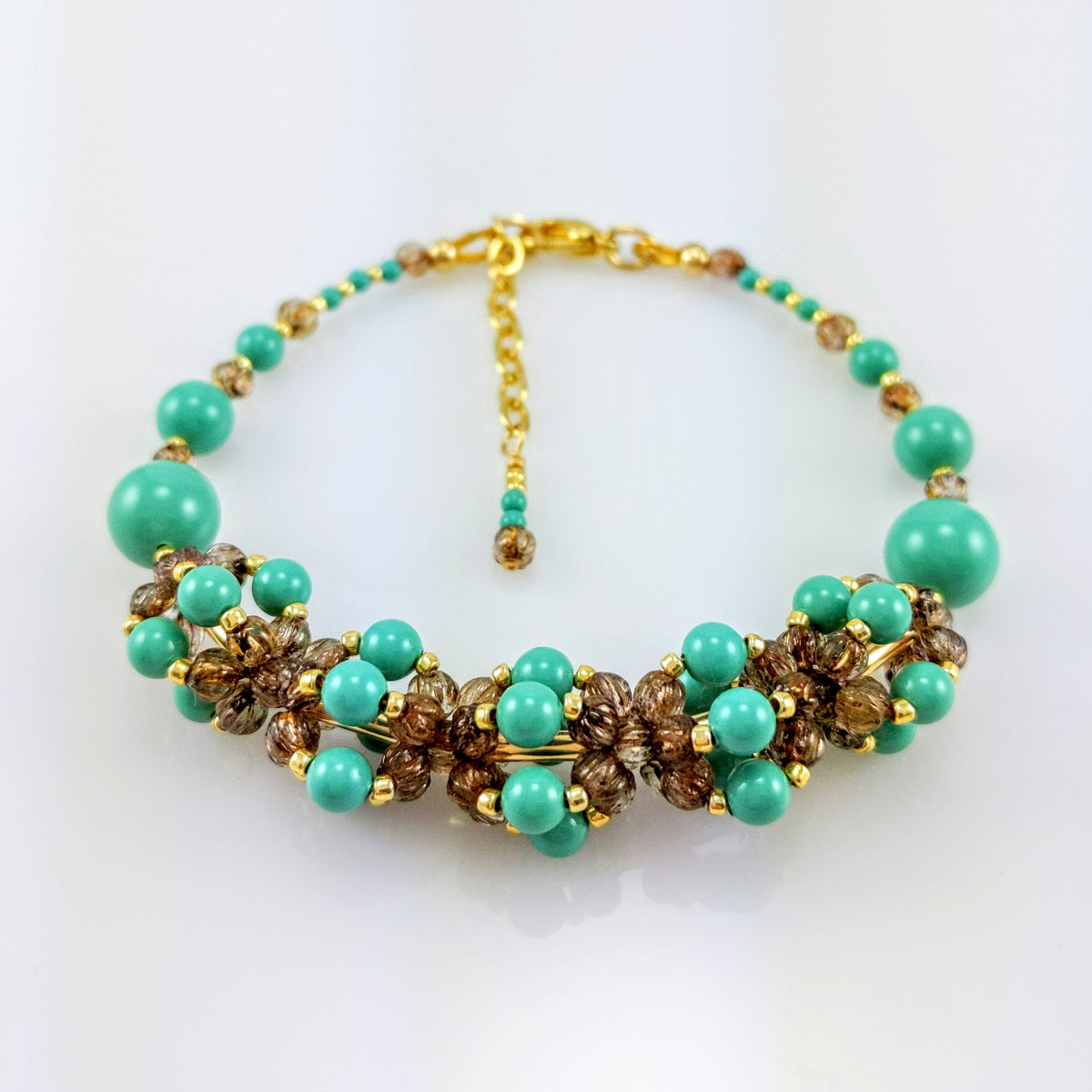 Jade crystal pearl bracelet