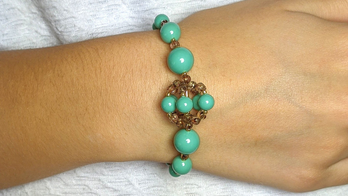 Jade crystal pearl bracelet