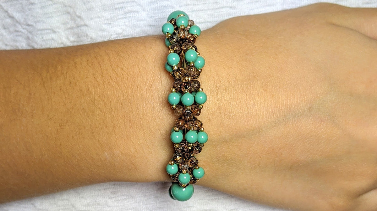 Jade crystal pearl bracelet