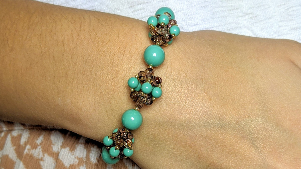 Jade crystal pearl bracelet