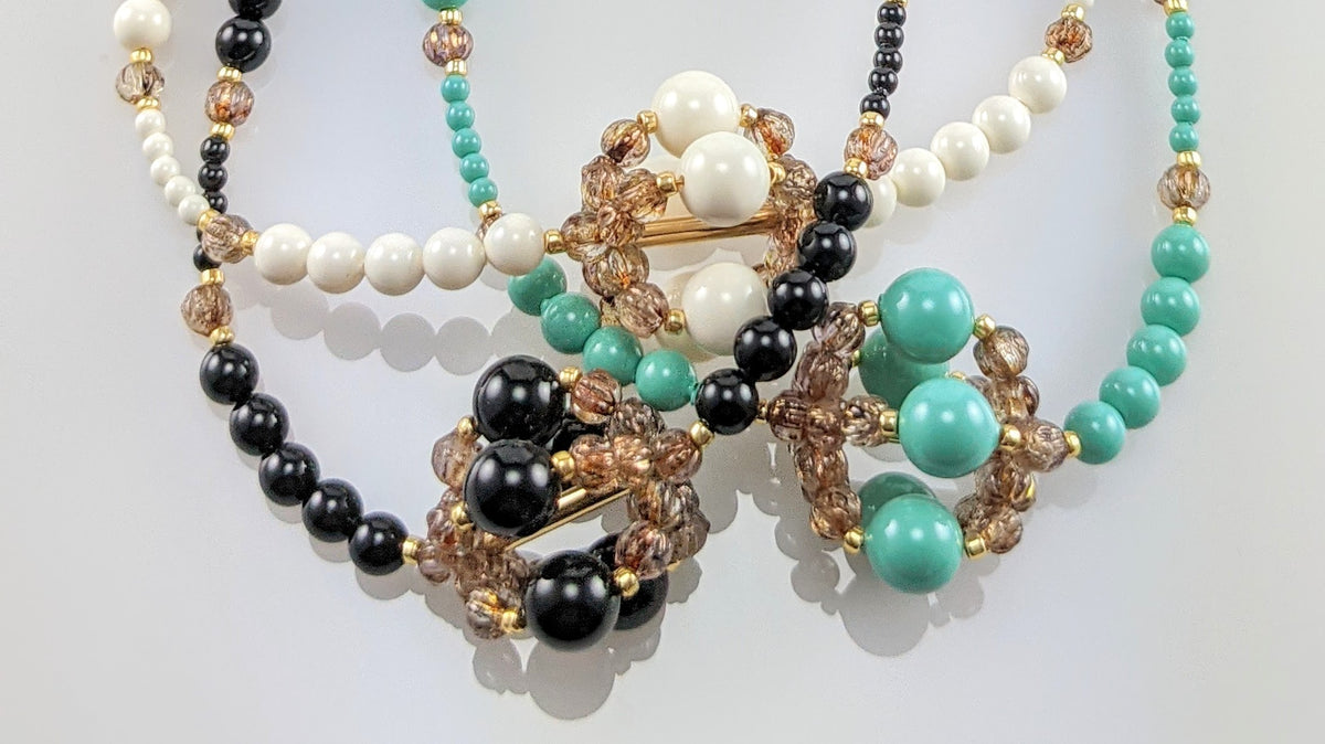 Mystic black crystal pearl necklace