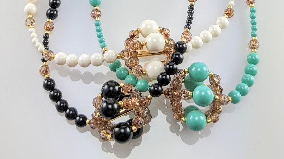 Jade crystal pearl necklace