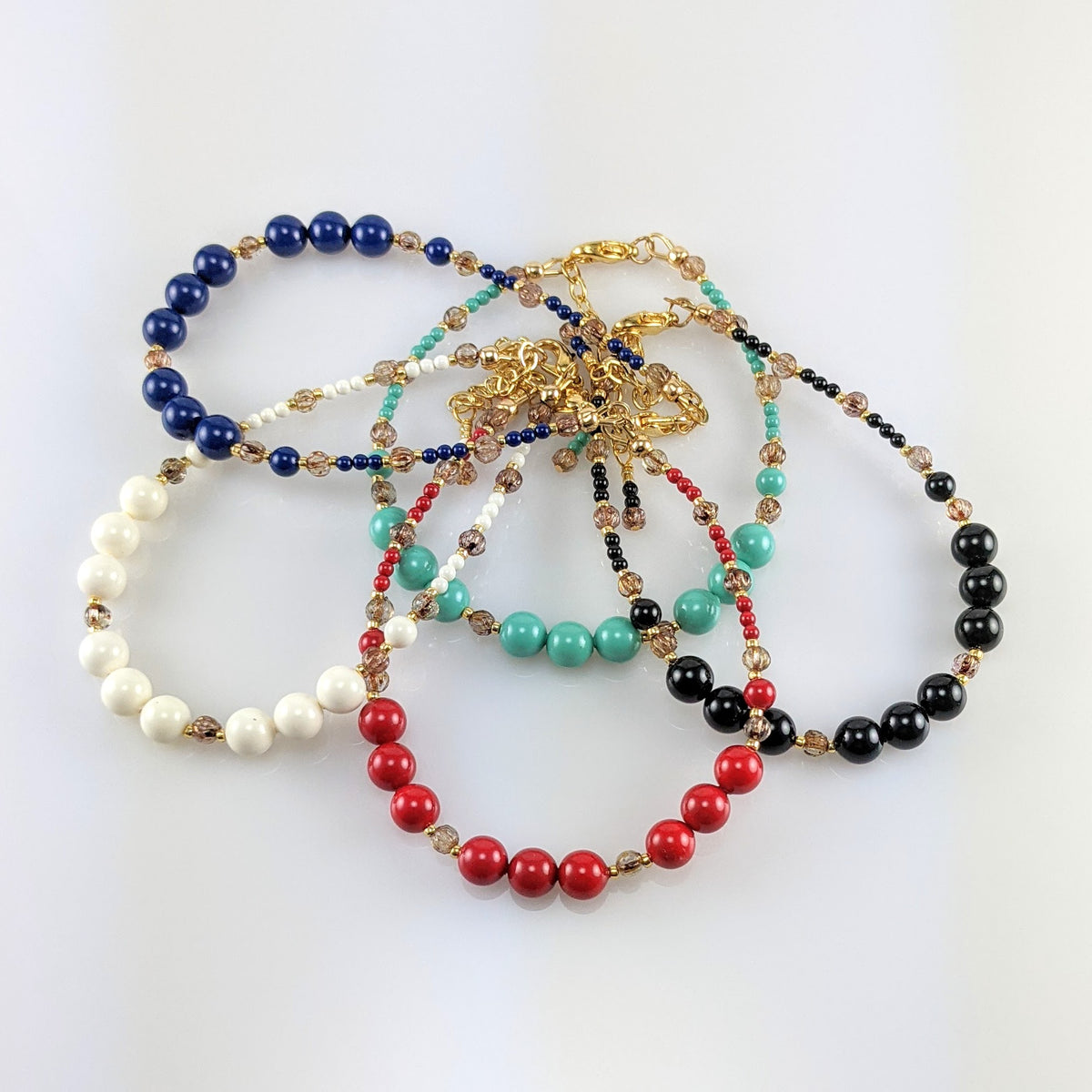 Ivory crystal pearl bracelet