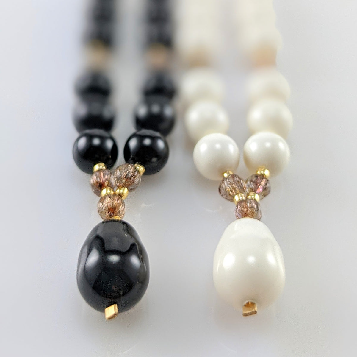 Mystic black crystal pearl necklace