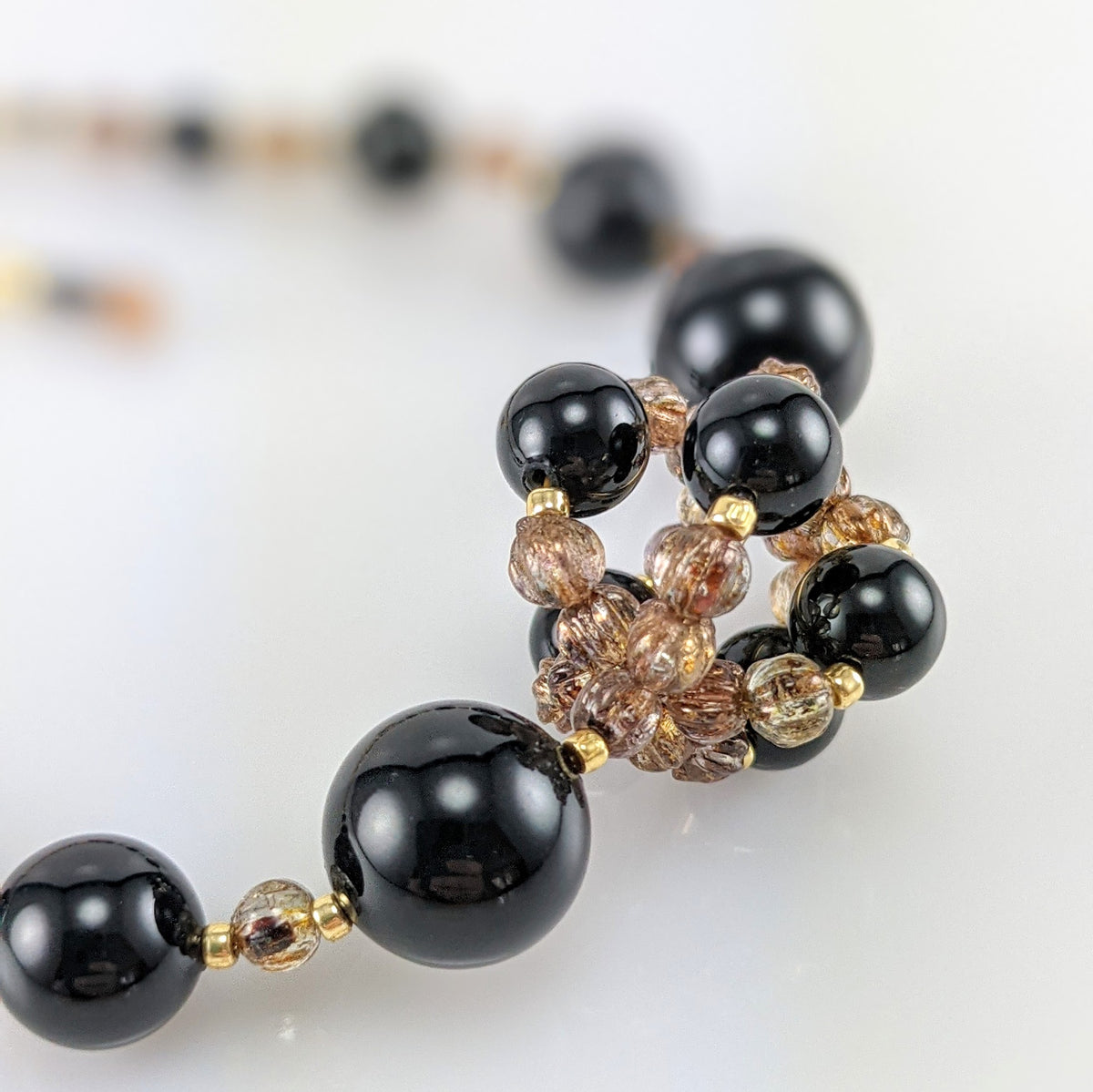 Mystic black crystal pearl bracelet