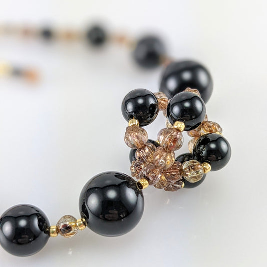 Mystic black crystal pearl bracelet