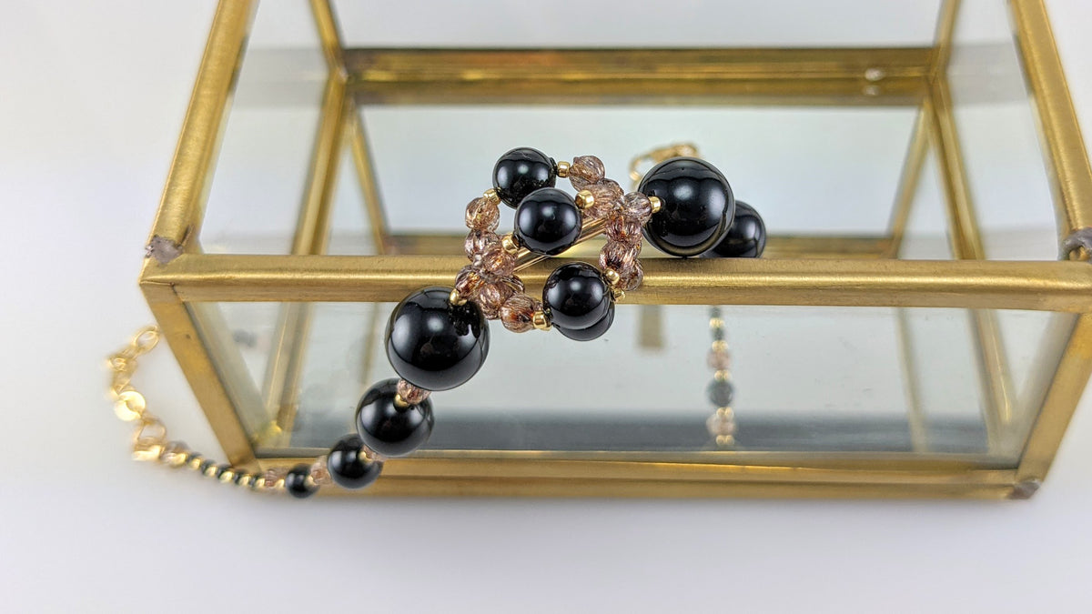 Mystic black crystal pearl bracelet