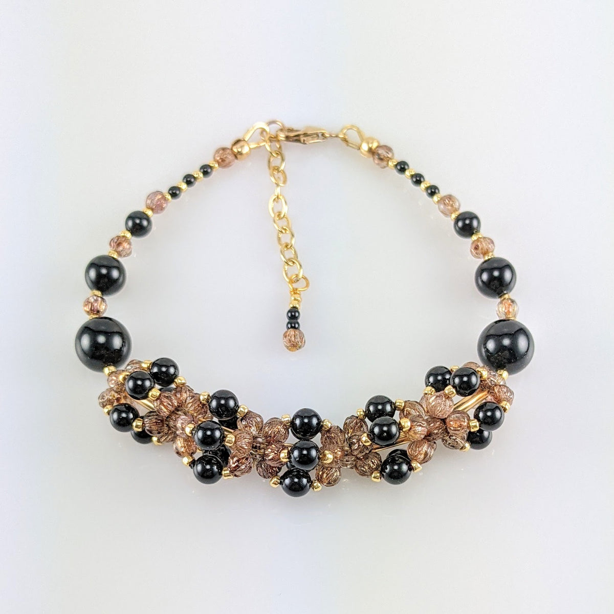 Mystic black crystal pearl bracelet