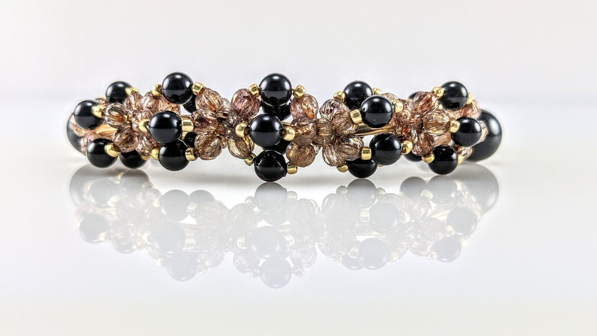 Mystic black crystal pearl bracelet